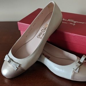 Golden Ferragamo flats